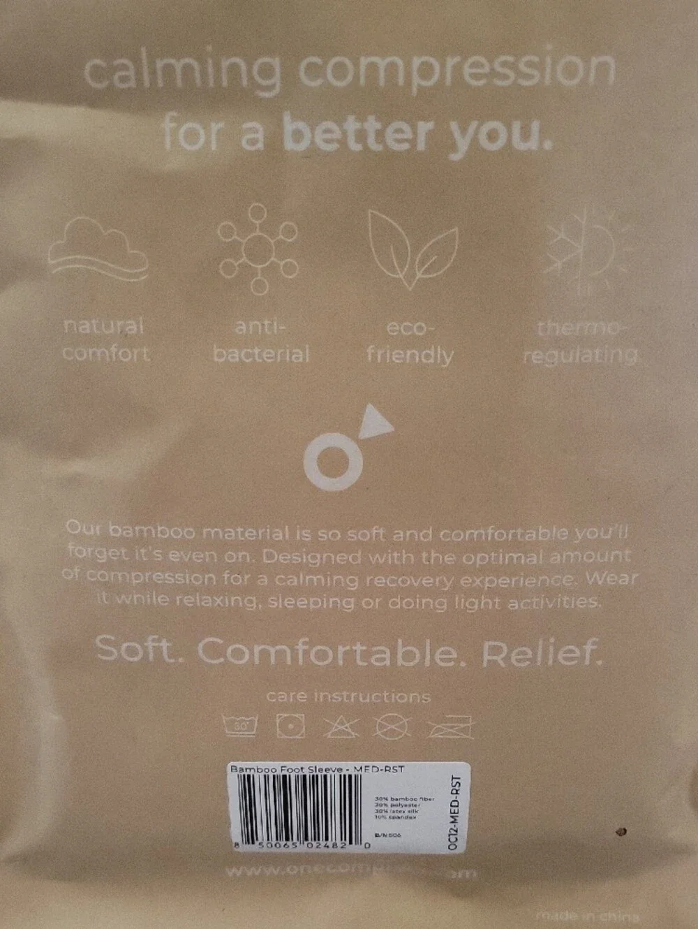 onecompress BAMBOO Premium Bamboo Foot Sleeve- Medium